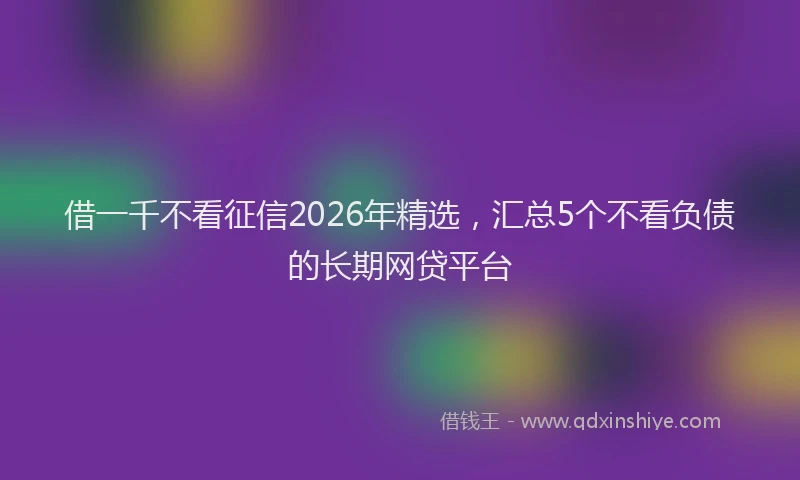 借一千不看征信2026年精选，汇总5个不看负债的长期网贷平台
