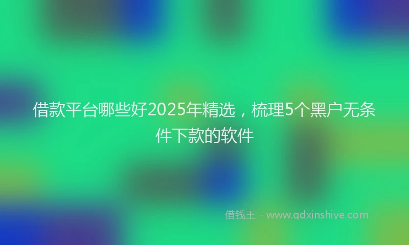 借款平台哪些好2025年精选，梳理5个黑户无条件下款的软件