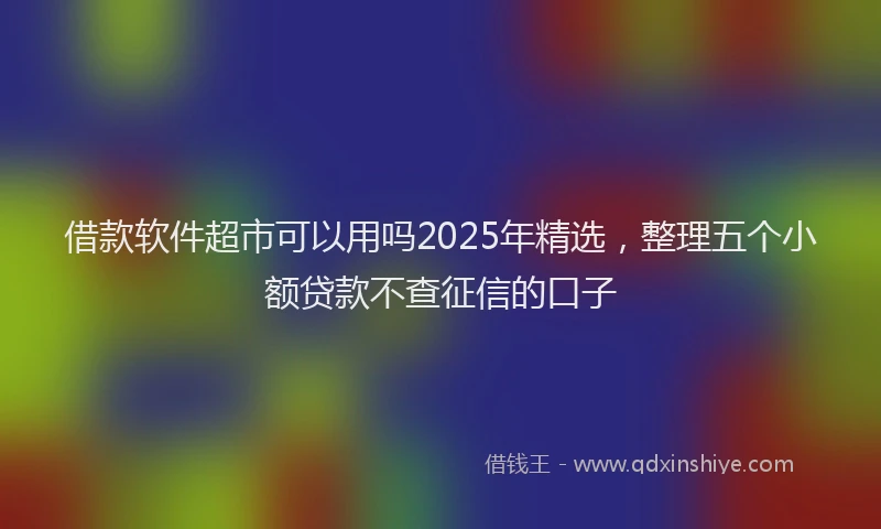 借款软件超市可以用吗2025年精选，整理五个小额贷款不查征信的口子