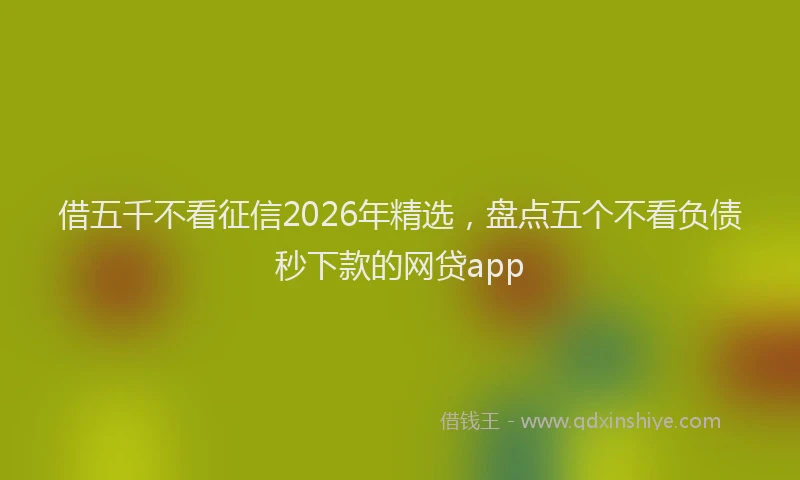 借五千不看征信2026年精选，盘点五个不看负债秒下款的网贷app