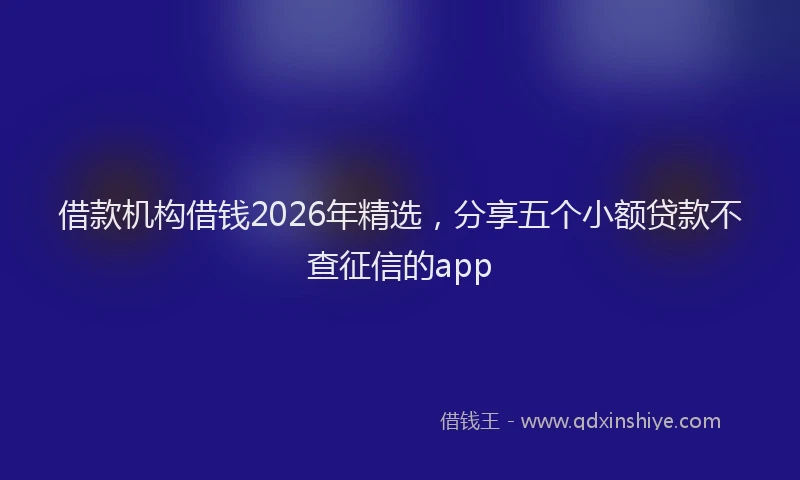借款机构借钱2026年精选，分享五个小额贷款不查征信的app