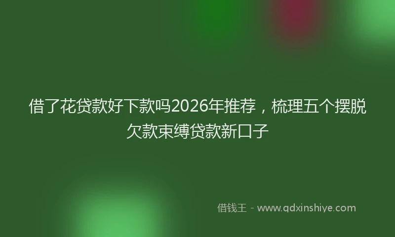借了花贷款好下款吗2026年推荐,梳理五个摆脱欠款束缚贷款新口子