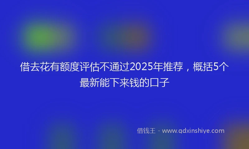 借去花有额度评估不通过2025年推荐,概括5个最新能下来钱的口子