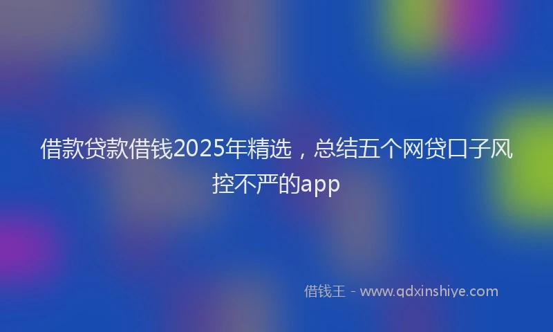 借款贷款借钱2025年精选，总结五个网贷口子风控不严的app