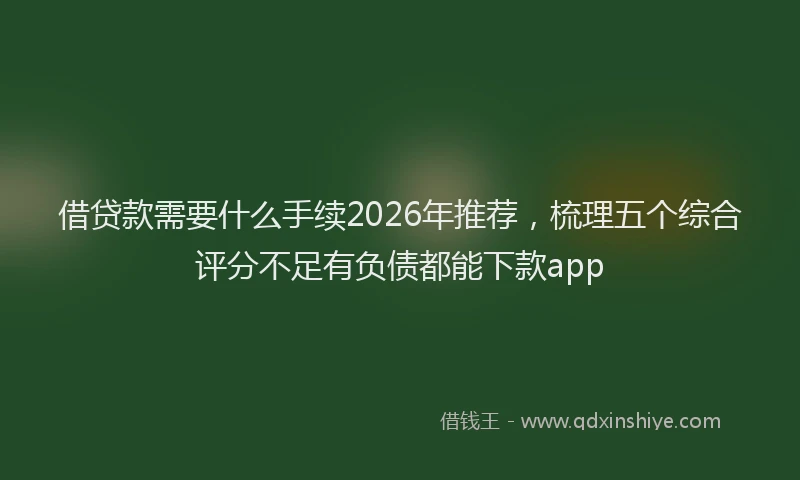 借贷款需要什么手续2026年推荐，梳理五个综合评分不足有负债都能下款app