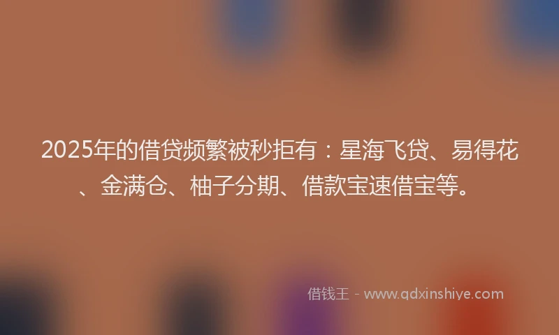 2025年的借贷频繁被秒拒有：星海飞贷、易得花、金满仓、柚子分期、借款宝速借宝等。