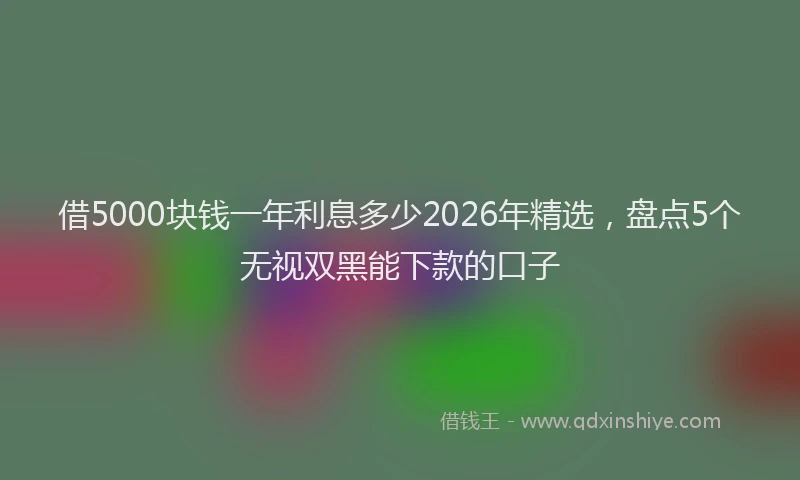 借5000块钱一年利息多少2026年精选，盘点5个无视双黑能下款的口子