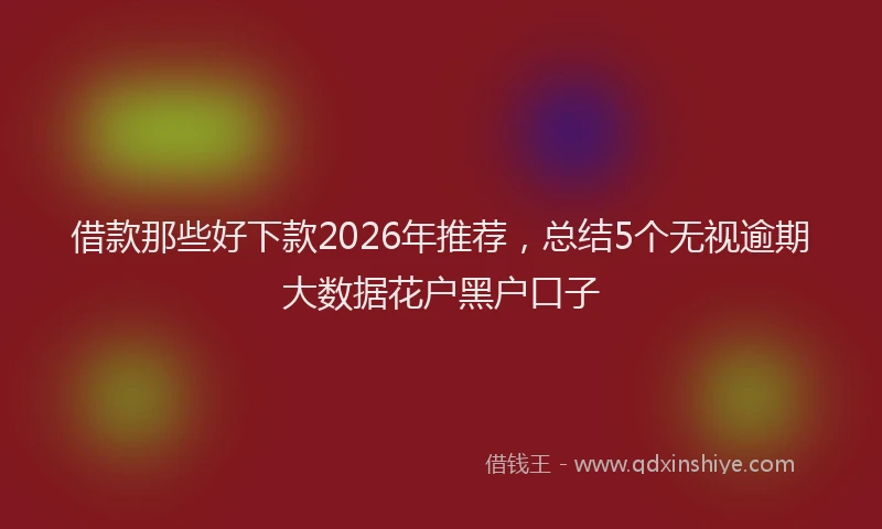 借款那些好下款2026年推荐,总结5个无视逾期大数据花户黑户口子