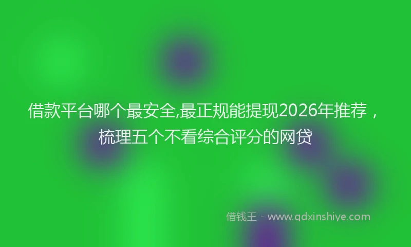 借款平台哪个最安全,最正规能提现2026年推荐，梳理五个不看综合评分的网贷