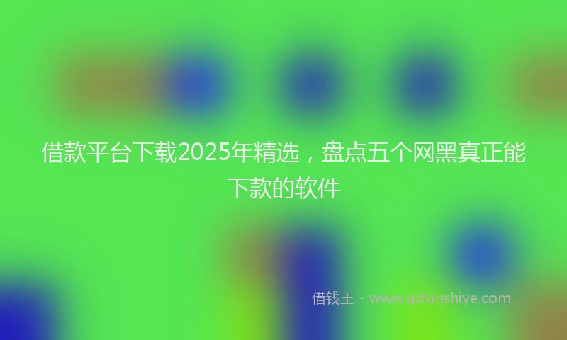 借款平台下载2025年精选，盘点五个网黑真正能下款的软件
