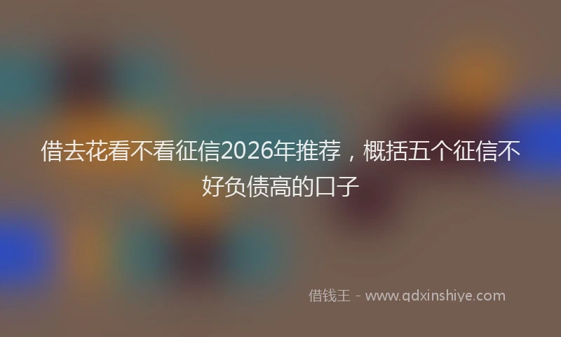 借去花看不看征信2026年推荐,概括五个征信不好负债高的口子