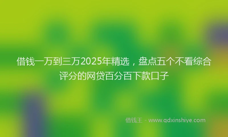 借钱一万到三万2025年精选，盘点五个不看综合评分的网贷百分百下款口子