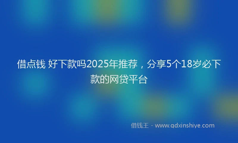 借点钱 好下款吗2025年推荐,分享5个18岁必下款的网贷平台