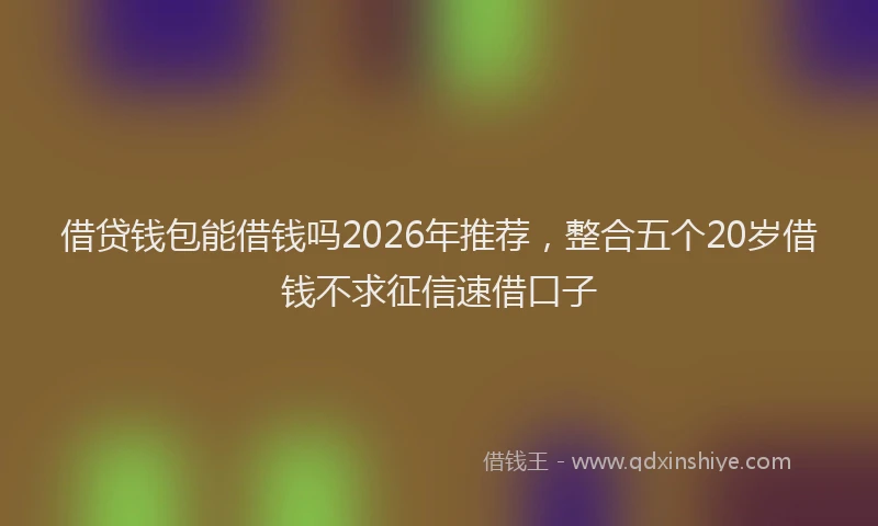 借贷钱包能借钱吗2026年推荐，整合五个20岁借钱不求征信速借口子