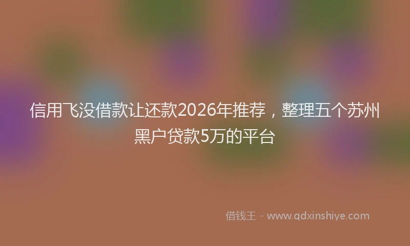 信用飞没借款让还款2026年推荐，整理五个苏州黑户贷款5万的平台