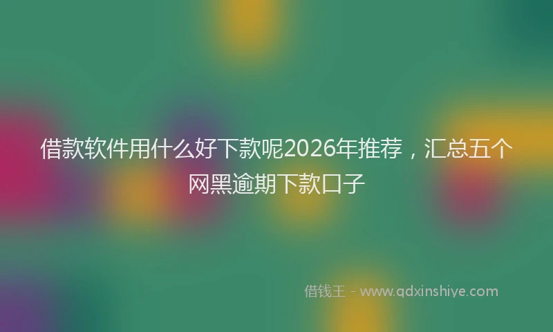 借款软件用什么好下款呢2026年推荐，汇总五个网黑逾期下款口子