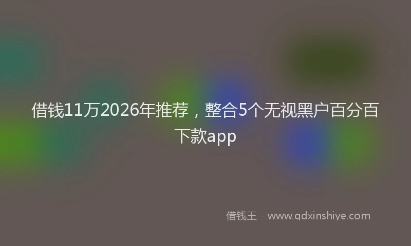 借钱11万2026年推荐，整合5个无视黑户百分百下款app