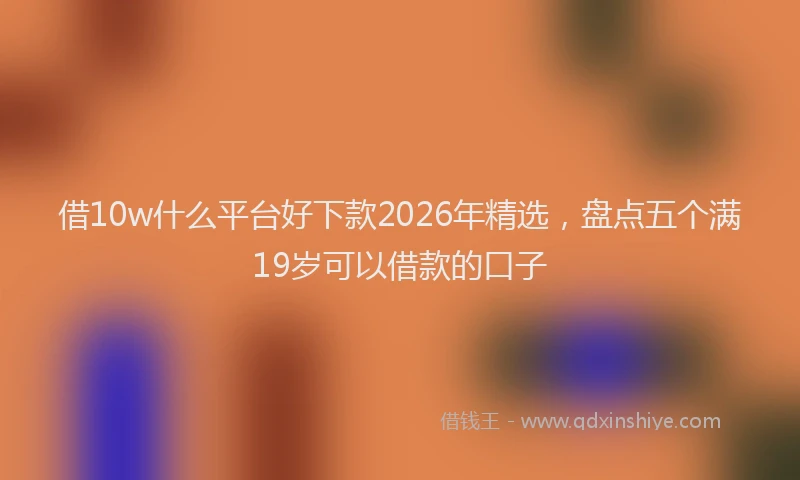 借10w什么平台好下款2026年精选，盘点五个满19岁可以借款的口子