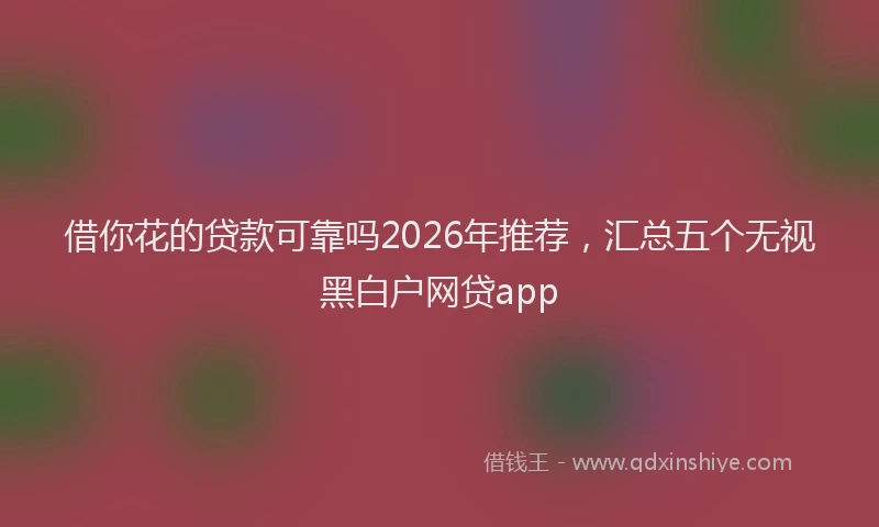 借你花的贷款可靠吗2026年推荐，汇总五个无视黑白户网贷app