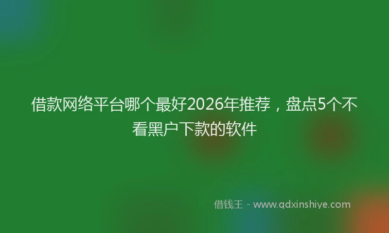 借款网络平台哪个最好2026年推荐，盘点5个不看黑户下款的软件