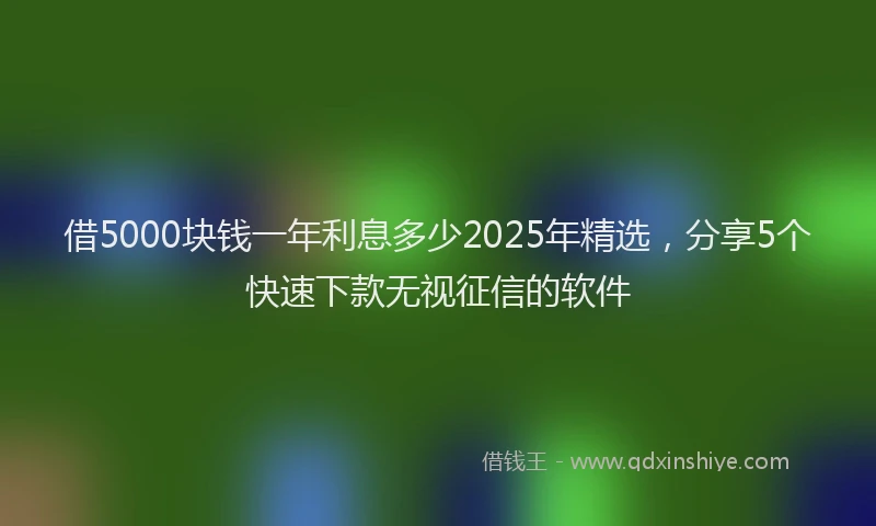 借5000块钱一年利息多少2025年精选，分享5个快速下款无视征信的软件