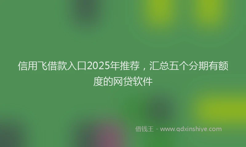 信用飞借款入口2025年推荐，汇总五个分期有额度的网贷软件