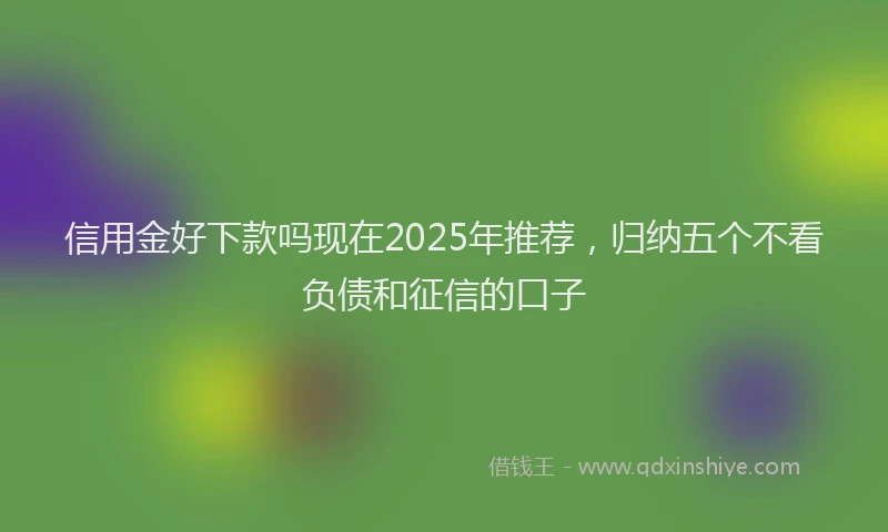 信用金好下款吗现在2025年推荐，归纳五个不看负债和征信的口子