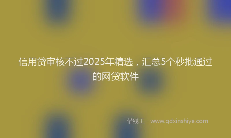 信用贷审核不过2025年精选，汇总5个秒批通过的网贷软件