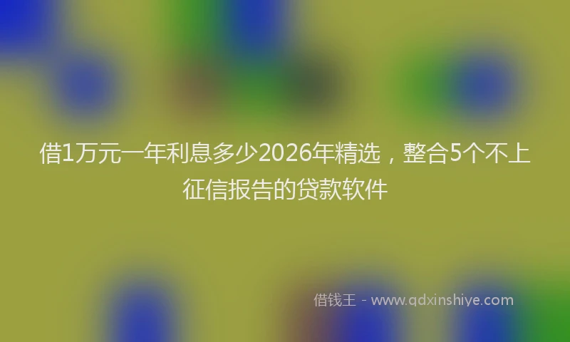 借1万元一年利息多少2026年精选,整合5个不上征信报告的贷款软件