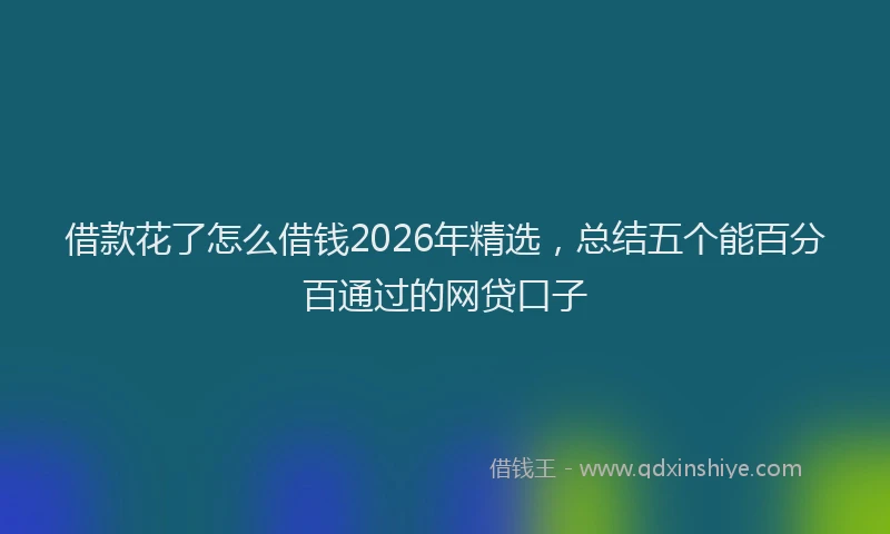 借款花了怎么借钱2026年精选，总结五个能百分百通过的网贷口子