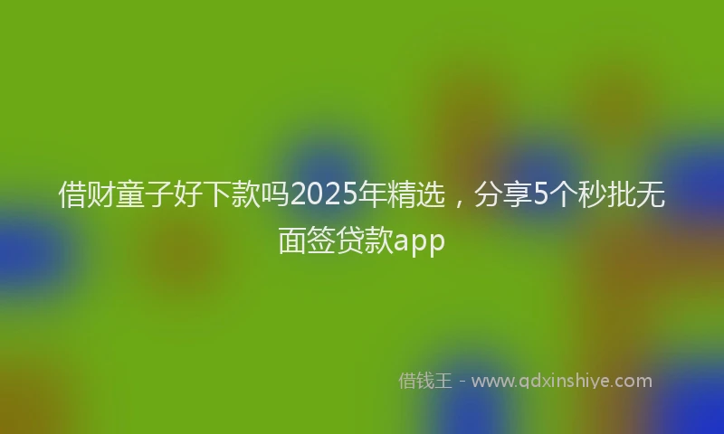 借财童子好下款吗2025年精选，分享5个秒批无面签贷款app