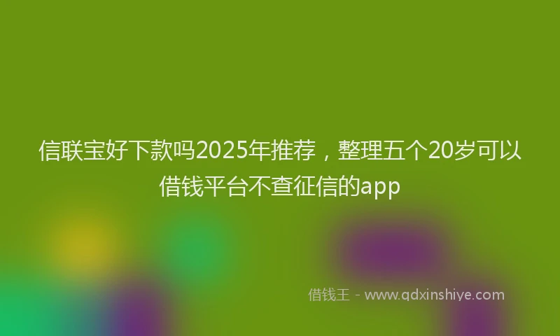 信联宝好下款吗2025年推荐，整理五个20岁可以借钱平台不查征信的app