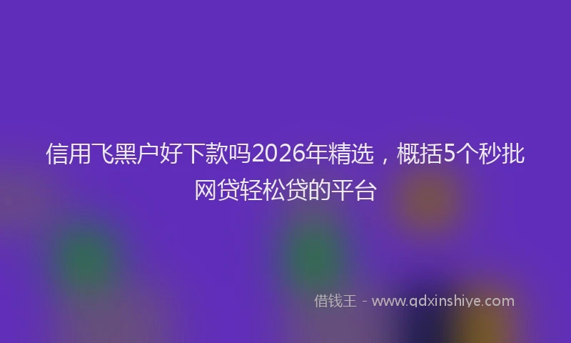 信用飞黑户好下款吗2026年精选，概括5个秒批网贷轻松贷的平台