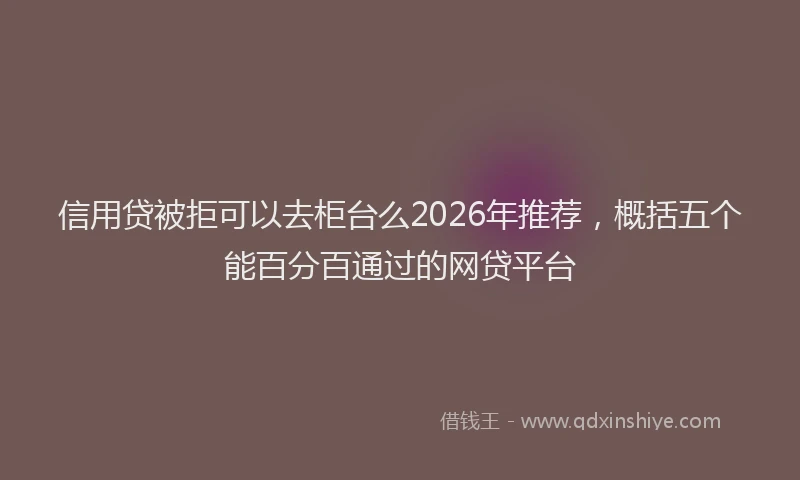 信用贷被拒可以去柜台么2026年推荐，概括五个能百分百通过的网贷平台