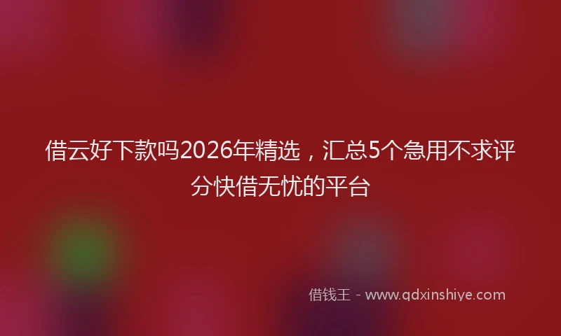 借云好下款吗2026年精选，汇总5个急用不求评分快借无忧的平台