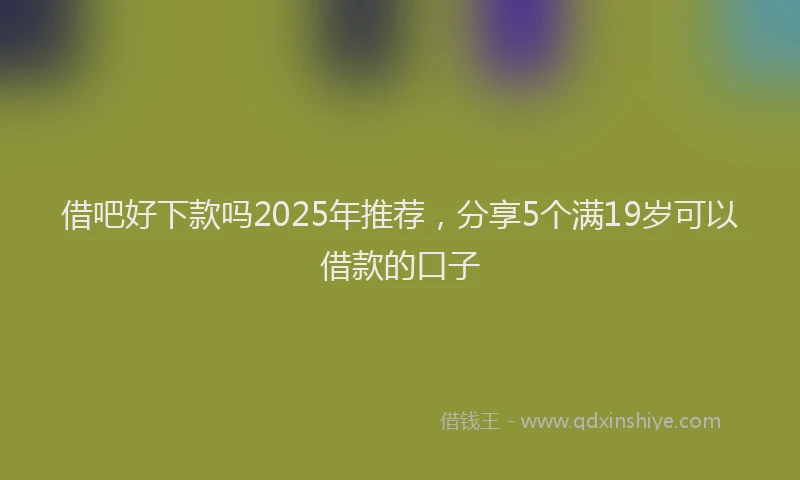 借吧好下款吗2025年推荐，分享5个满19岁可以借款的口子