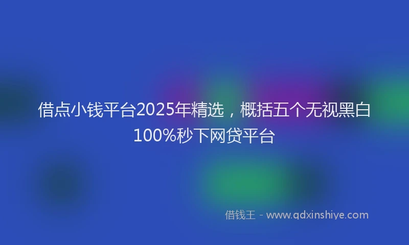 借点小钱平台2025年精选,概括五个无视黑白100%秒下网贷平台