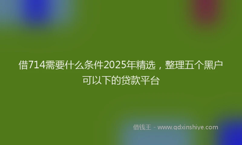 借714需要什么条件2025年精选,整理五个黑户可以下的贷款平台