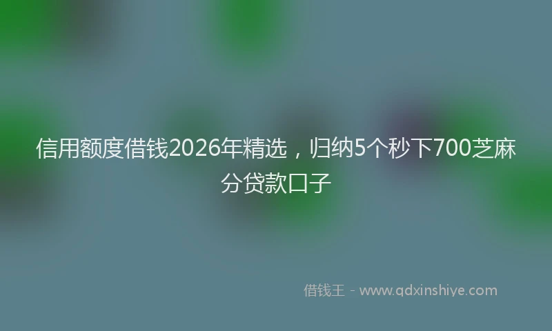 信用额度借钱2026年精选，归纳5个秒下700芝麻分贷款口子
