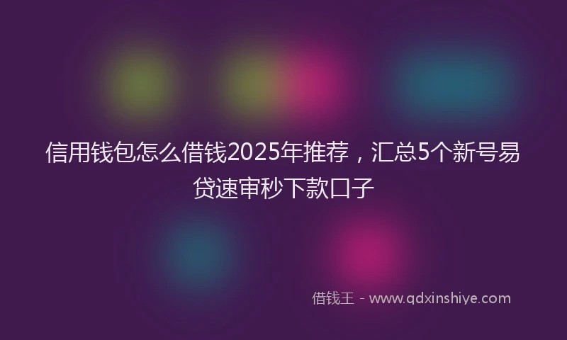 信用钱包怎么借钱2025年推荐，汇总5个新号易贷速审秒下款口子