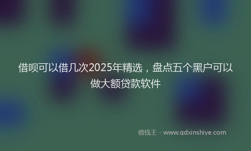 借呗可以借几次2025年精选,盘点五个黑户可以做大额贷款软件