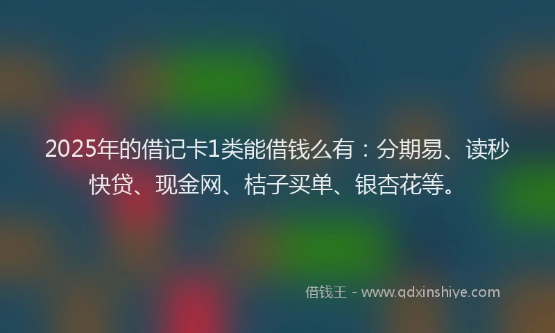 2025年的借记卡1类能借钱么有：分期易、读秒快贷、现金网、桔子买单、银杏花等。