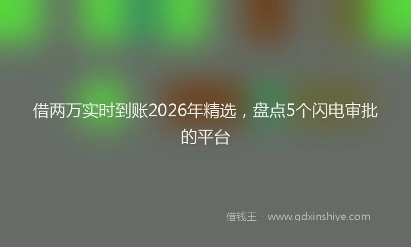 借两万实时到账2026年精选，盘点5个闪电审批的平台