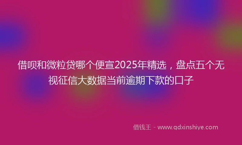 借呗和微粒贷哪个便宣2025年精选，盘点五个无视征信大数据当前逾期下款的口子
