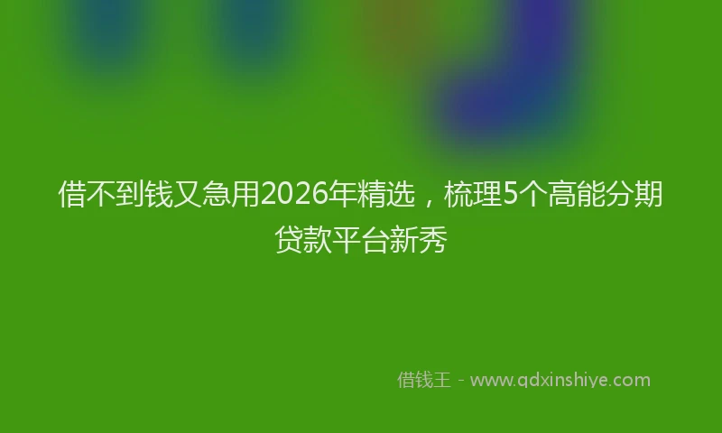 借不到钱又急用2026年精选，梳理5个高能分期贷款平台新秀