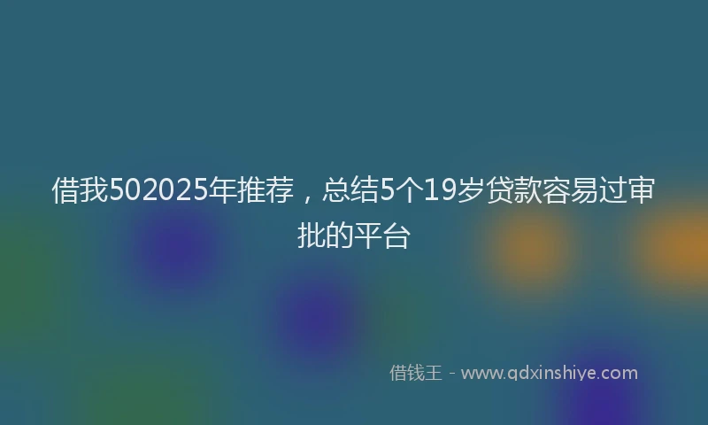 借我502025年推荐，总结5个19岁贷款容易过审批的平台
