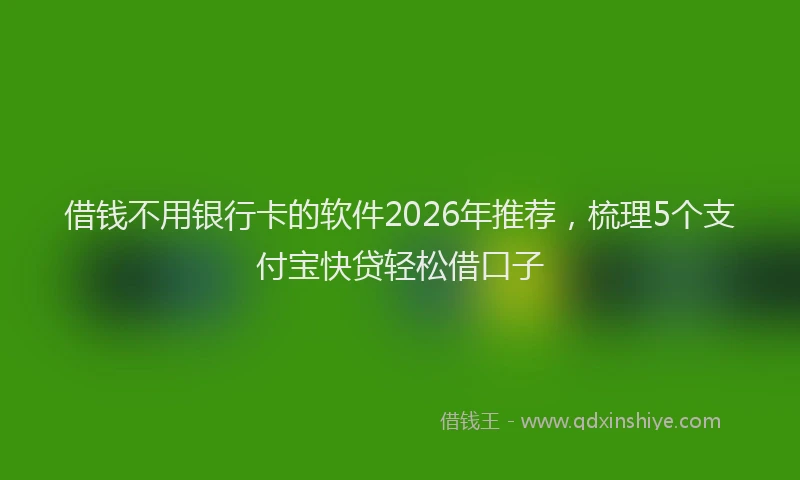 借钱不用银行卡的软件2026年推荐，梳理5个支付宝快贷轻松借口子
