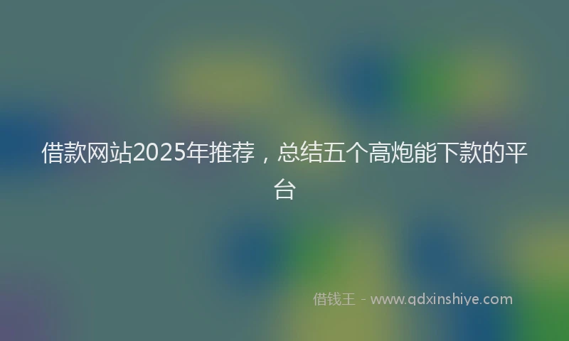 借款网站2025年推荐,总结五个高炮能下款的平台
