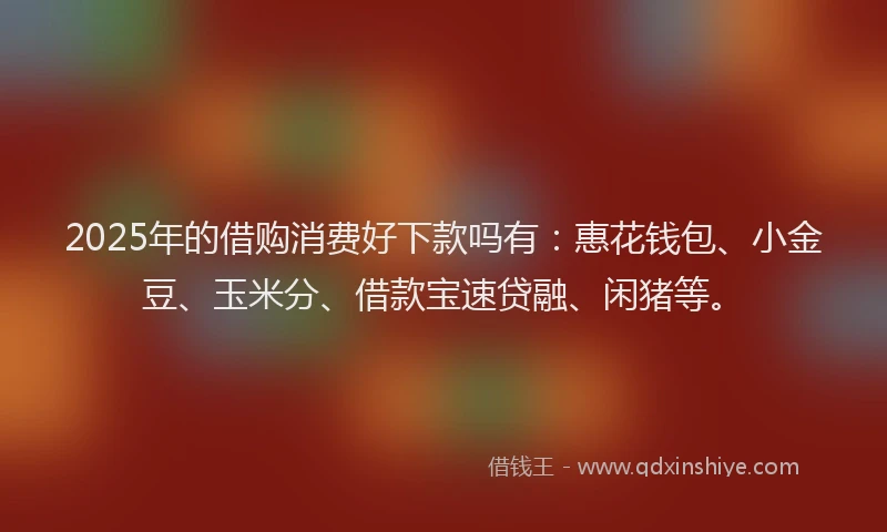 2025年的借购消费好下款吗有：惠花钱包、小金豆、玉米分、借款宝速贷融、闲猪等。