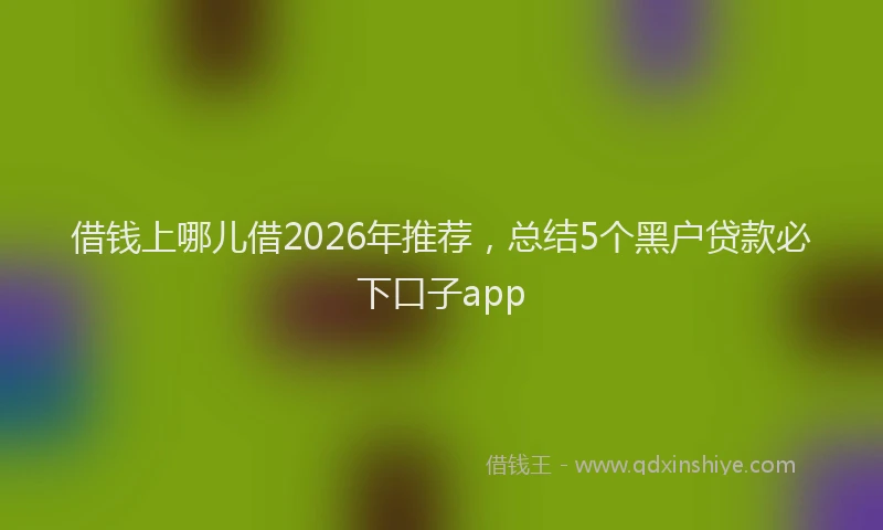 借钱上哪儿借2026年推荐,总结5个黑户贷款必下口子app